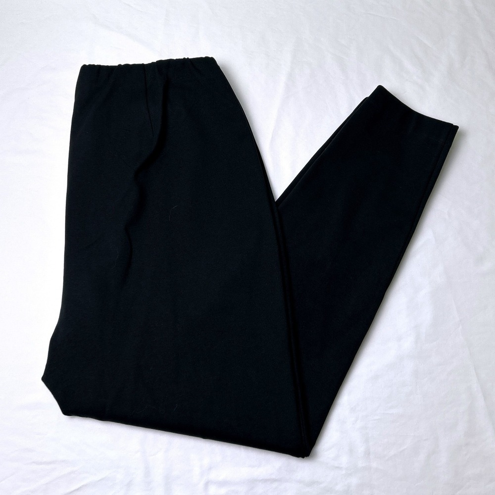 J. Jill Womens Black Pintuck Seam Ponte Knit Leggings Pants Size L Black Casual